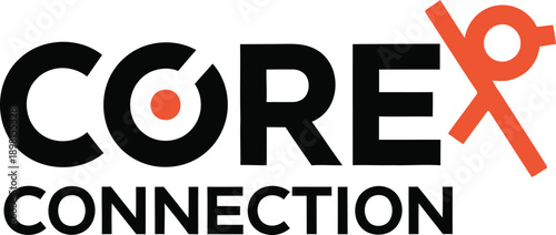 Core Connection ribbon knot typography design vector illustration for health awareness community support and unity projects on transparent background.