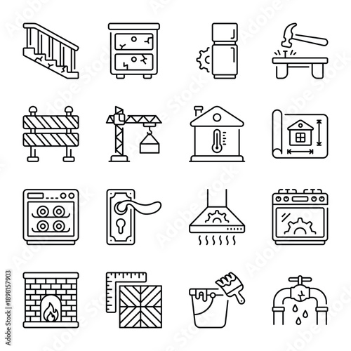 Home Repair And Maintenance outline Icon Set 05