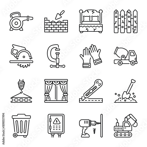 Home Repair And Maintenance outline Icon Set 04