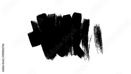 Abstract ink blob, grunge art. Black paint stroke texture. Hand drawn vector isolated illustration
