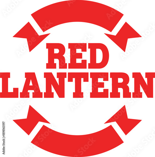 Red Lantern asian festival typography design vector illustration for cultural celebration holiday decor and traditional light on transparent background.