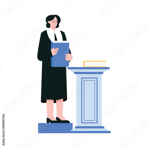 Judge Delivering Vector illustration. EPS 10 file			