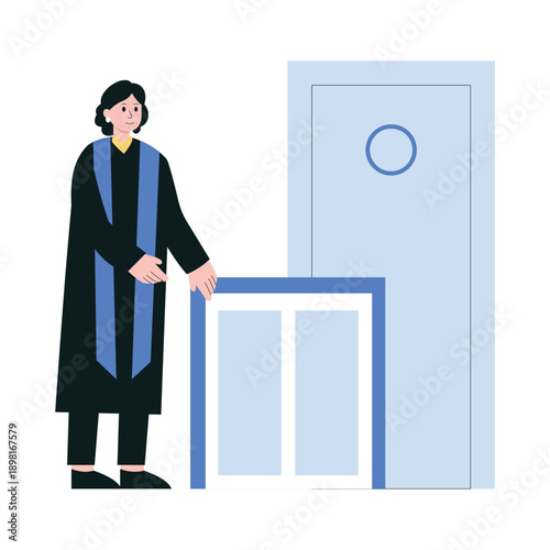 Adjusting Robes Vector illustration. EPS 10 file			