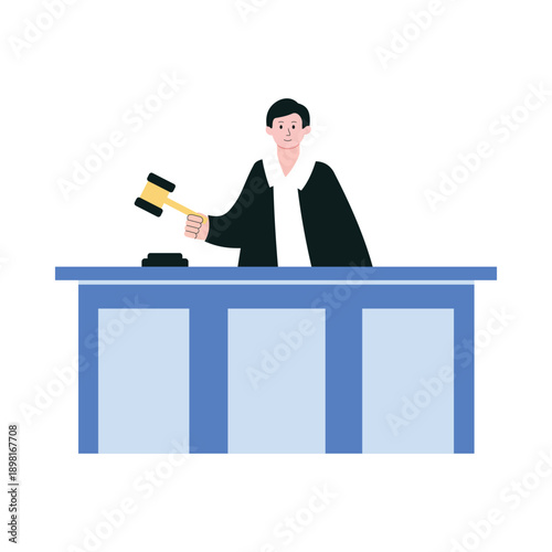 Striking A Gavel Vector illustration. EPS 10 file			