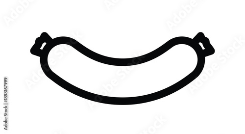 Simple black outline of a hotdog a popular food item silhouette