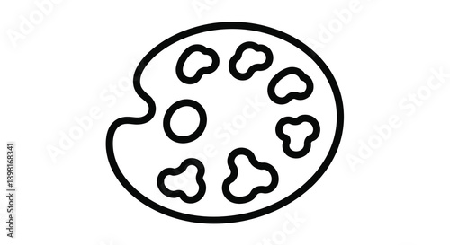 Simple line art of a chocolate chip cookie bold silhouette