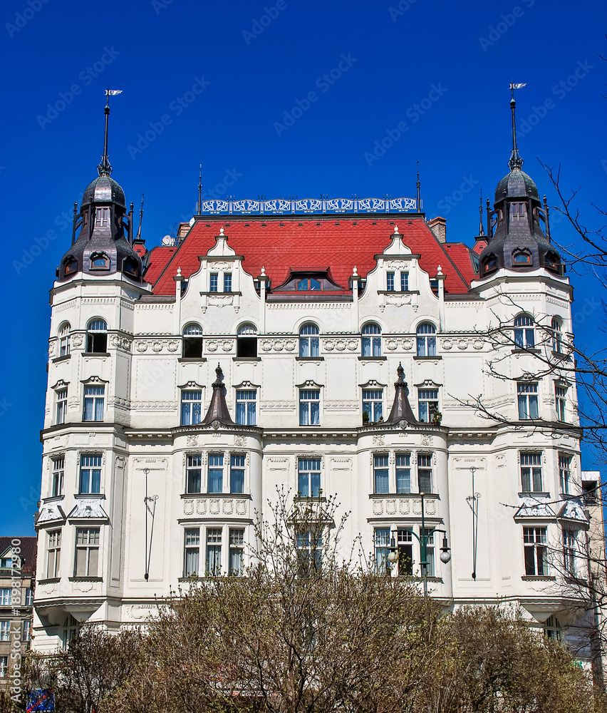 Fototapeta premium Historic buildings in the Jewish quarter of Josefov, Prague, Czech Republic