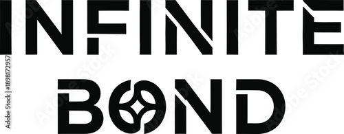 Infinite Bond links typography design vector illustration for strong community unity relationship connection and eternal support on transparent background.
