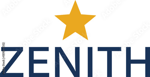 Zenith peak performance typography design vector illustration for success motivation goal achievement and rising above on transparent background.