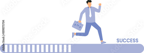 Progress from start to success. Challenge your progress and win the race. Mission accomplished to complete the project. Entrepreneurs run from scratch to success
