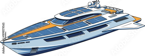 Luxury Solar Powered Yacht with Modern Futuristic Design