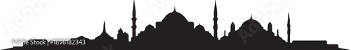 Istanbul city skyline silhouette, famous landmarks, urban landscape, turkish architecture