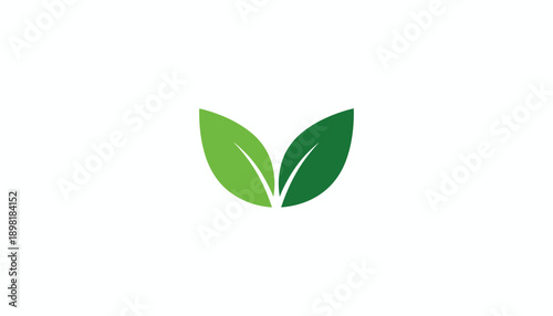 Simple Green Leaves Logo Icon. Isolated Eco-Friendly Natural Vector Symbol for Organic Product Branding and Wellness Concepts.