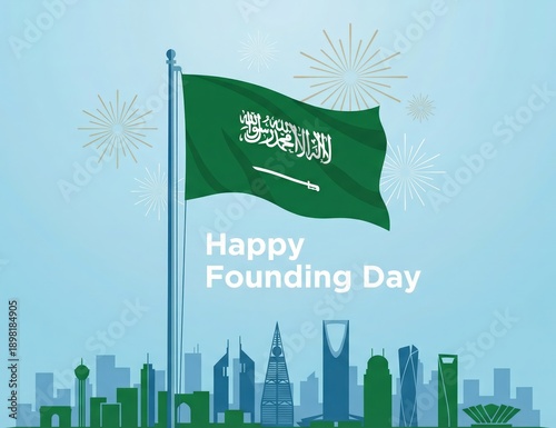 Wallpaper Mural Happy founding day banner illustration. Torontodigital.ca