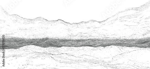 Abstract layered geological strata with dark grey band background texture pattern line