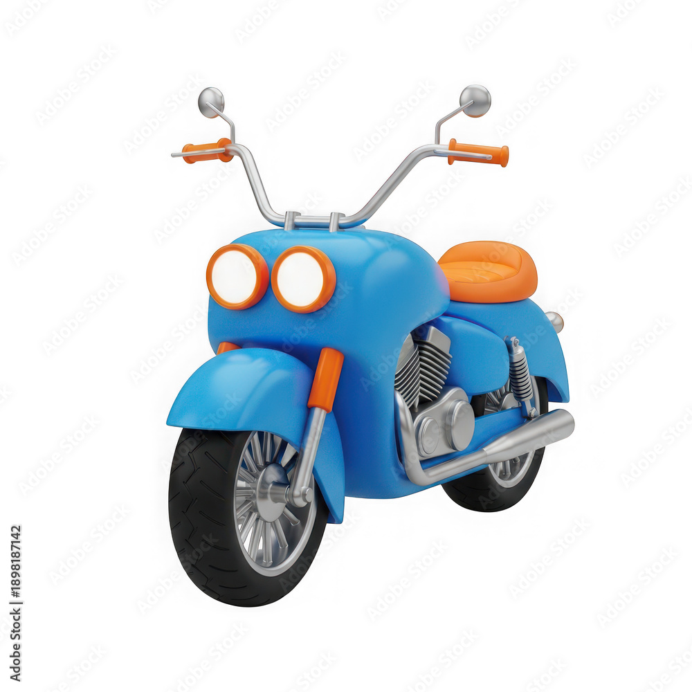 Obraz premium A vintage blue scooter with a classic design and a comfortable seat isolated on transparent background