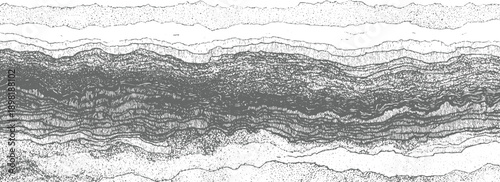 Abstract layered geological strata texture with stippling and line work background pattern