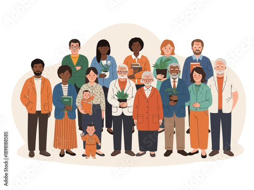 Diverse group of people with different ages and ethnicities