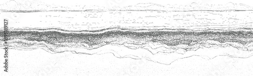 Abstract textured landscape with layered hills and water or sky