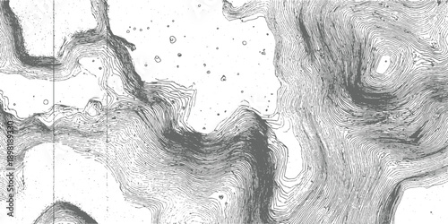Topographic contour map lines showing elevation changes and terrain with scattered dots