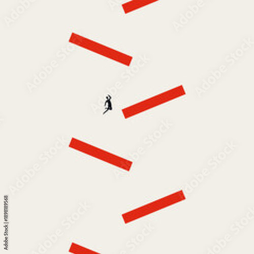 Businessman navigating challenges with innovative solutions