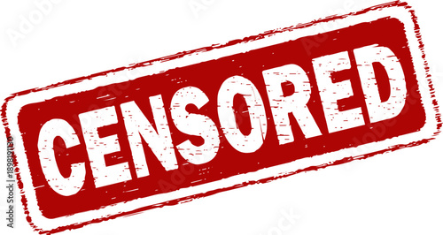 Censored stamp in red color
