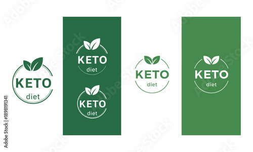 Keto diet logos and labels collection