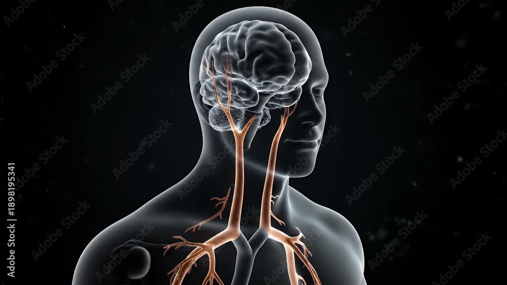 Animated Visualization of Brain Arteries in Human Head Medical ...