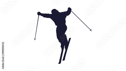 Skier in Action Winter Sport Silhouette