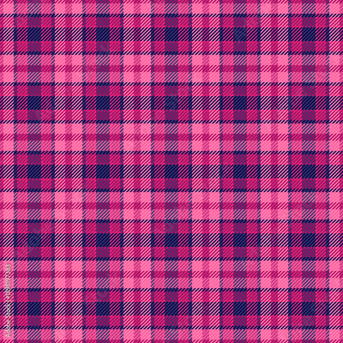 Oktoberfest plaid pattern tartan, irish texture check vector. Screen background textile seamless fabric in pink and dark colors.