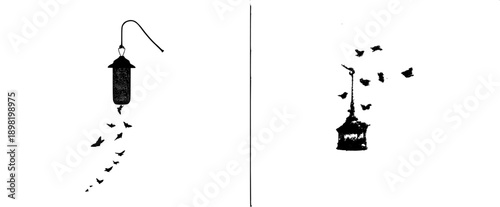 Delicate Etchings of Avian Feeding