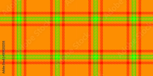 Menswear fabric textile background, rustic pattern tartan plaid. Trade seamless vector check texture in bright and dark orange colors.