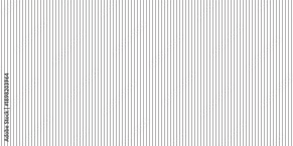 Fototapeta premium Narrow black-white vertical lines. Symmetric geometric ornament. Striped seamless pattern, abstract wallpaper. Digital paper for textile print, page fill. Vector