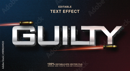 guilt text effect. criminal illustrative text