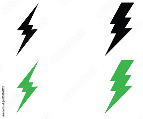 Four distinct lightning bolt icons.