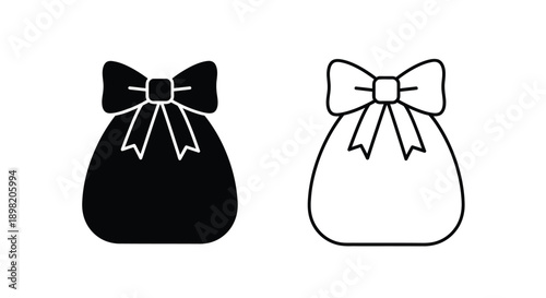 Two gift bags one solid black and one outlined silhouette