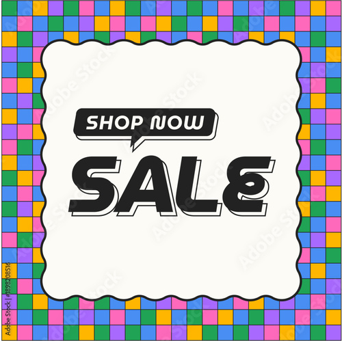 なみなみフレーム　SALEバナー　マルチカラータイル