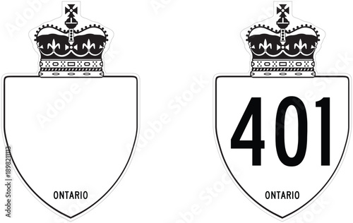 Ontario Canada Provincial Highway Road Marker Shield Vector