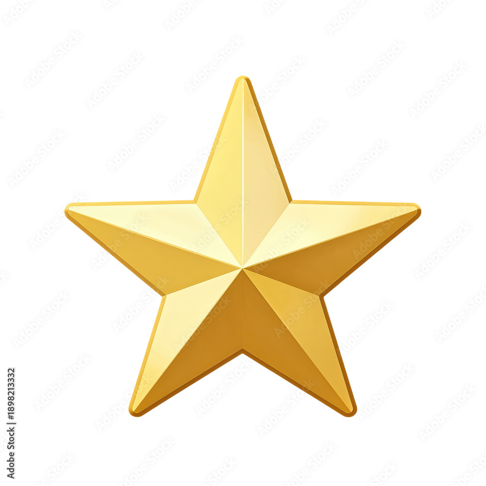 Fototapeta premium Golden five-pointed star isolated