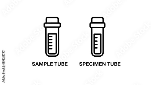 Two identical test tubes, representing sample collection, laboratory analysis, medical research, and scientific experiments.