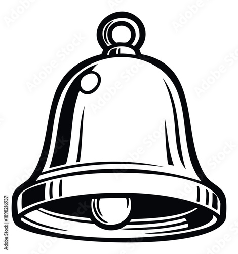 Classic bell graphic symbol suitable for traditional events, sound notifications, festive celebrations, or educational institution signage applications