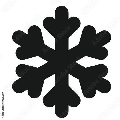 A geometric design of a stylized snowflake with symmetrical black lines on a white background