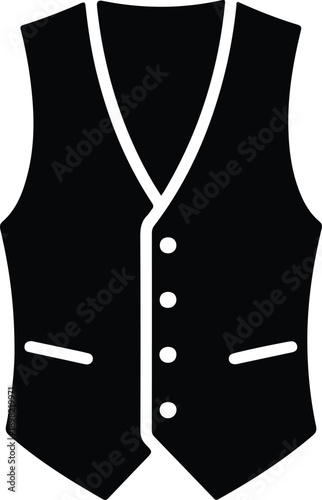 Black vest silhouette vector icon illustration