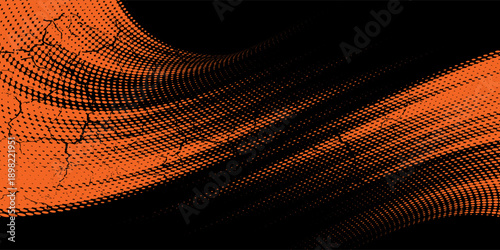 orange black brush wrap car sticker pattern abstract banner sporty lines black orange color combination grunge brush pattern design, Eps 10.