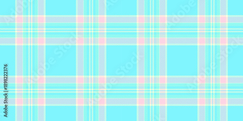 Vogue seamless vector background, textured tartan fabric check. Calm pattern plaid textile texture in cyan and light colors.