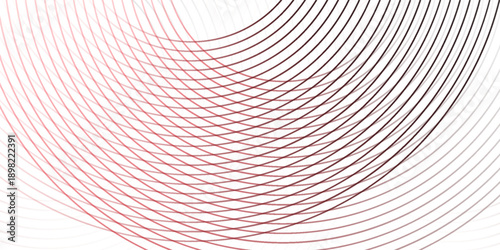 Collection of red concentric circles. Collection of radial sound wave or sonar rings. Pack of radar icon symbols, targets, dashed lines, halftones.