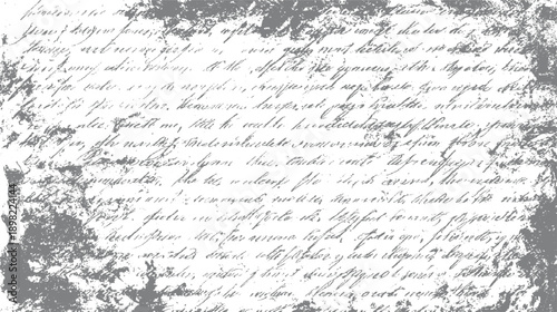 Faded grey handwritten script on a white background with distressed edges handwriting