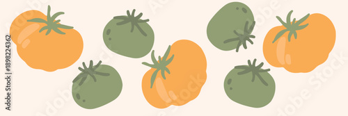 Art & Illustration Vector illustration of fresh vegetables: tomatoes, cucumbers, broccoli, bell pepper, carrots