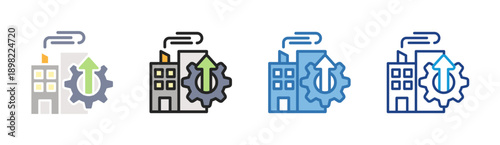 Business Growth icon set multiple style collection