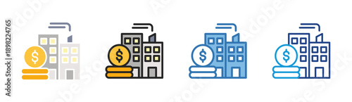 Corporate Finance icon set multiple style collection